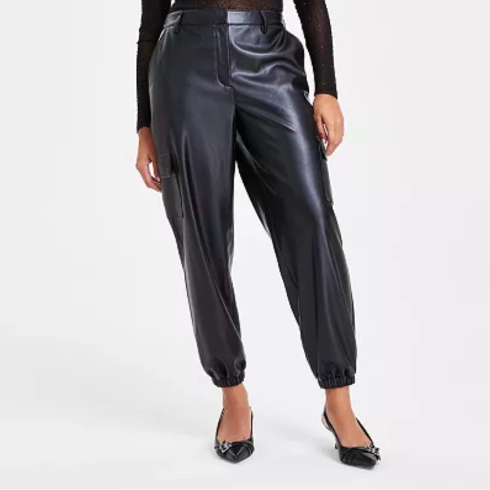 Women's Faux-Leather Joggers